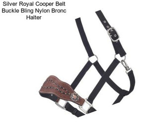 Silver Royal Cooper Belt Buckle Bling Nylon Bronc Halter