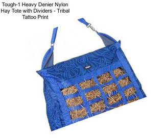 Tough-1 Heavy Denier Nylon Hay Tote with Dividers - Tribal Tattoo Print