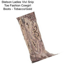 Stetson Ladies Vivi Snip Toe Fashion Cowgirl Boots - Tobacco/Gold