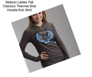 Stetson Ladies Fall Classics Thermal Slub Hoodie Knit Shirt