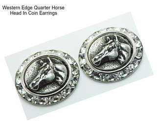 Western Edge Quarter Horse Head In Coin Earrings