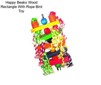 Happy Beaks Wood Rectangle With Rope Bird Toy