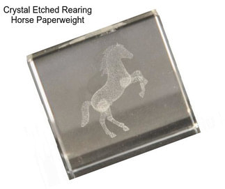 Crystal Etched Rearing Horse Paperweight