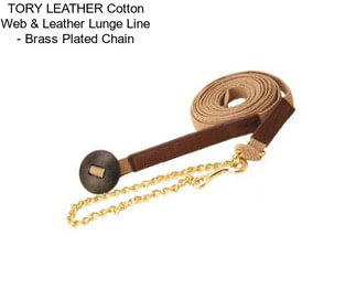 TORY LEATHER Cotton Web & Leather Lunge Line - Brass Plated Chain