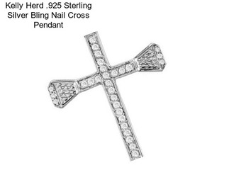 Kelly Herd .925 Sterling Silver Bling Nail Cross Pendant