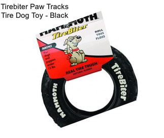 Tirebiter Paw Tracks Tire Dog Toy - Black