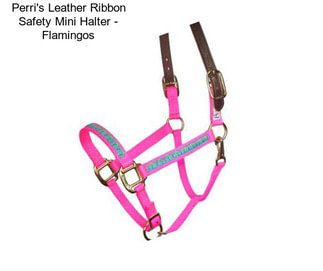 Perri\'s Leather Ribbon Safety Mini Halter - Flamingos