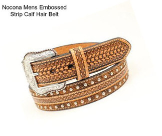 Nocona Mens Embossed Strip Calf Hair Belt