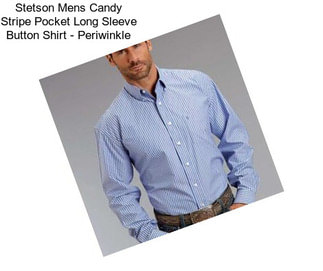 Stetson Mens Candy Stripe Pocket Long Sleeve Button Shirt - Periwinkle