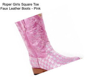 Roper Girls Square Toe Faux Leather Boots - Pink