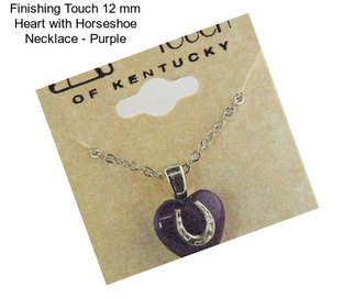 Finishing Touch 12 mm Heart with Horseshoe Necklace - Purple