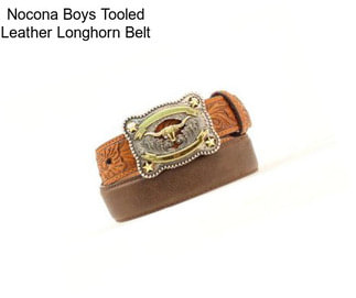 Nocona Boys Tooled Leather Longhorn Belt