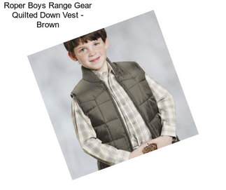 Roper Boys Range Gear Quilted Down Vest - Brown