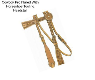 Cowboy Pro Flared With Horseshoe Tooling Headstall