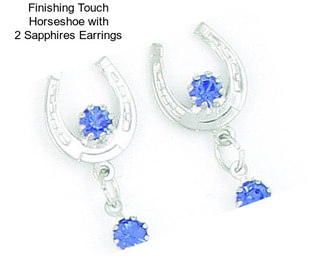 Finishing Touch Horseshoe with 2 Sapphires Earrings