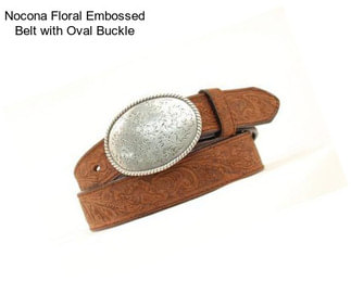 Nocona Floral Embossed Belt with Oval Buckle