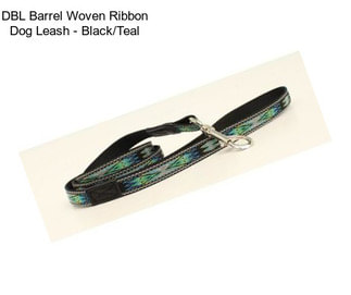 DBL Barrel Woven Ribbon Dog Leash - Black/Teal