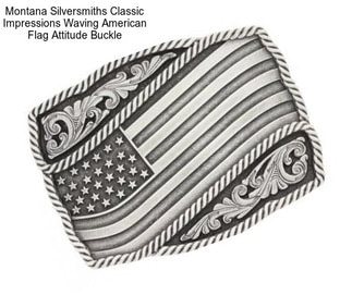 Montana Silversmiths Classic Impressions Waving American Flag Attitude Buckle