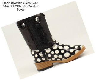 Blazin Roxx Kids Girls Pearl Polka Dot Glitter Zip Western Boots