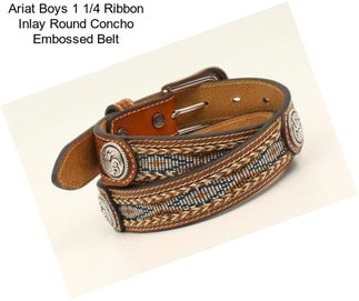 Ariat Boys 1 1/4 Ribbon Inlay Round Concho Embossed Belt