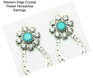 Western Edge Crystal Flower Horseshoe Earrings
