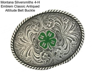 Montana Silversmiths 4-H Emblem Classic Antiqued Attitude Belt Buckle