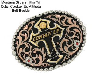 Montana Silversmiths Tri Color Cowboy Up Attitude Belt Buckle