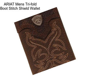 ARIAT Mens Tri-fold Boot Stitch Shield Wallet