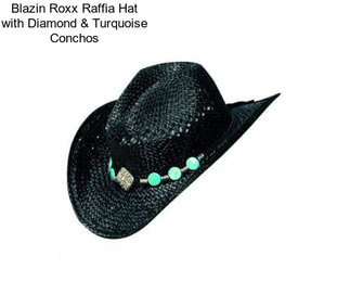 Blazin Roxx Raffia Hat with Diamond & Turquoise Conchos