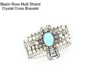 Blazin Roxx Multi Strand Crystal Cross Bracelet