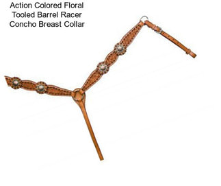 Action Colored Floral Tooled Barrel Racer Concho Breast Collar