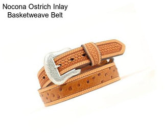 Nocona Ostrich Inlay Basketweave Belt