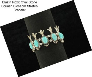 Blazin Roxx Oval Stone Squash Blossom Stretch Bracelet