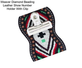 Weaver Diamond Beading Leather Show Number Holder With Clip