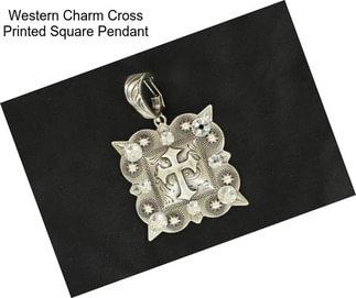 Western Charm Cross Printed Square Pendant