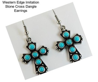 Western Edge Imitation Stone Cross Dangle Earrings