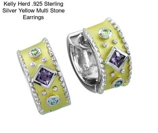 Kelly Herd .925 Sterling Silver Yellow Multi Stone Earrings