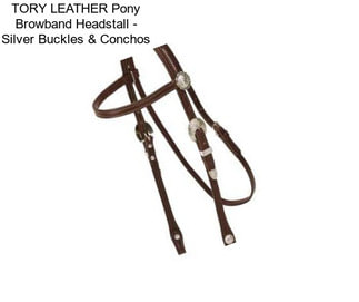 TORY LEATHER Pony Browband Headstall - Silver Buckles & Conchos