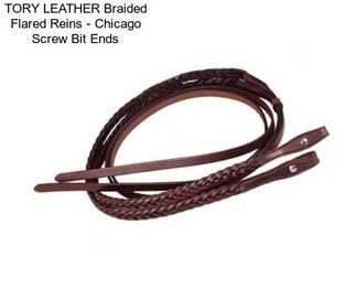 TORY LEATHER Braided Flared Reins - Chicago Screw Bit Ends