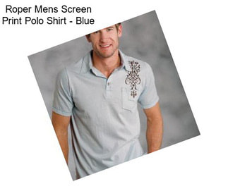 Roper Mens Screen Print Polo Shirt - Blue