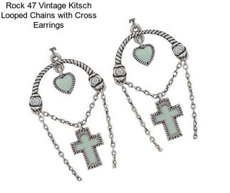 Rock 47 Vintage Kitsch Looped Chains with Cross Earrings