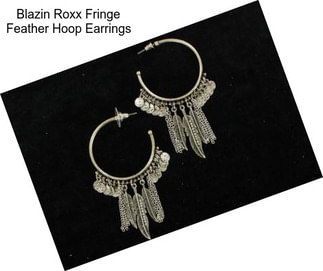 Blazin Roxx Fringe Feather Hoop Earrings