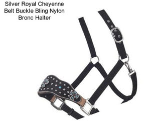 Silver Royal Cheyenne Belt Buckle Bling Nylon Bronc Halter