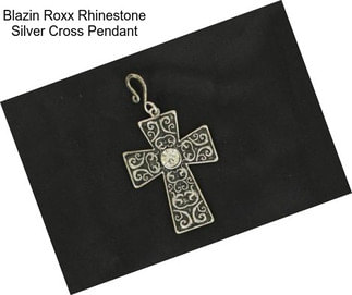 Blazin Roxx Rhinestone Silver Cross Pendant