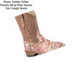 Roper Toddler Glitter Paisley Bling Wide Square Toe Cowgirl Boots