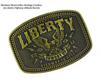 Montana Silversmiths Heritage Cowboy Up Liberty Highway Attitude Buckle