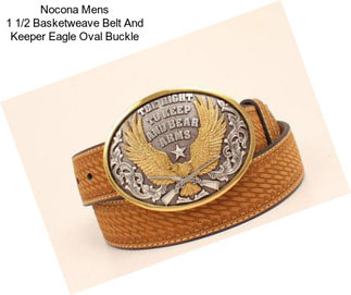 Nocona Mens 1 1/2 Basketweave Belt And Keeper Eagle Oval Buckle