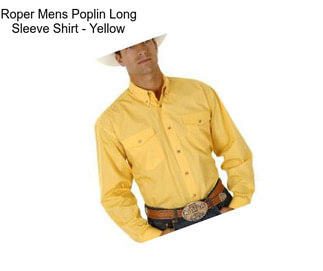 Roper Mens Poplin Long Sleeve Shirt - Yellow