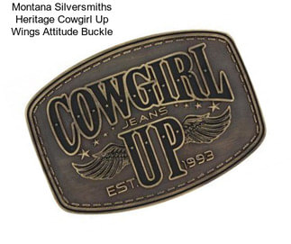 Montana Silversmiths Heritage Cowgirl Up Wings Attitude Buckle