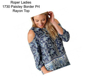 Roper Ladies 1730 Paisley Border Prt Rayon Top